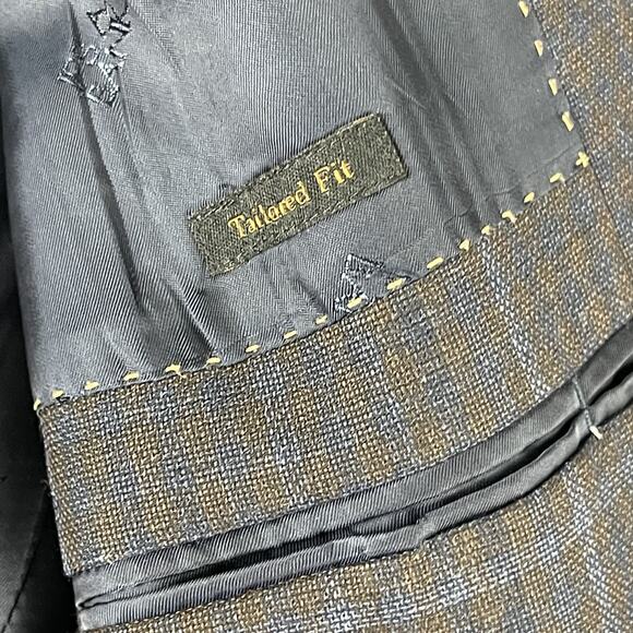 Jos A Bank Reserve Wool Blazer Sport Coat Mens 44R Plaid Tailored Fit Super 130s - Picture 7 of 16